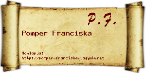 Pomper Franciska névjegykártya